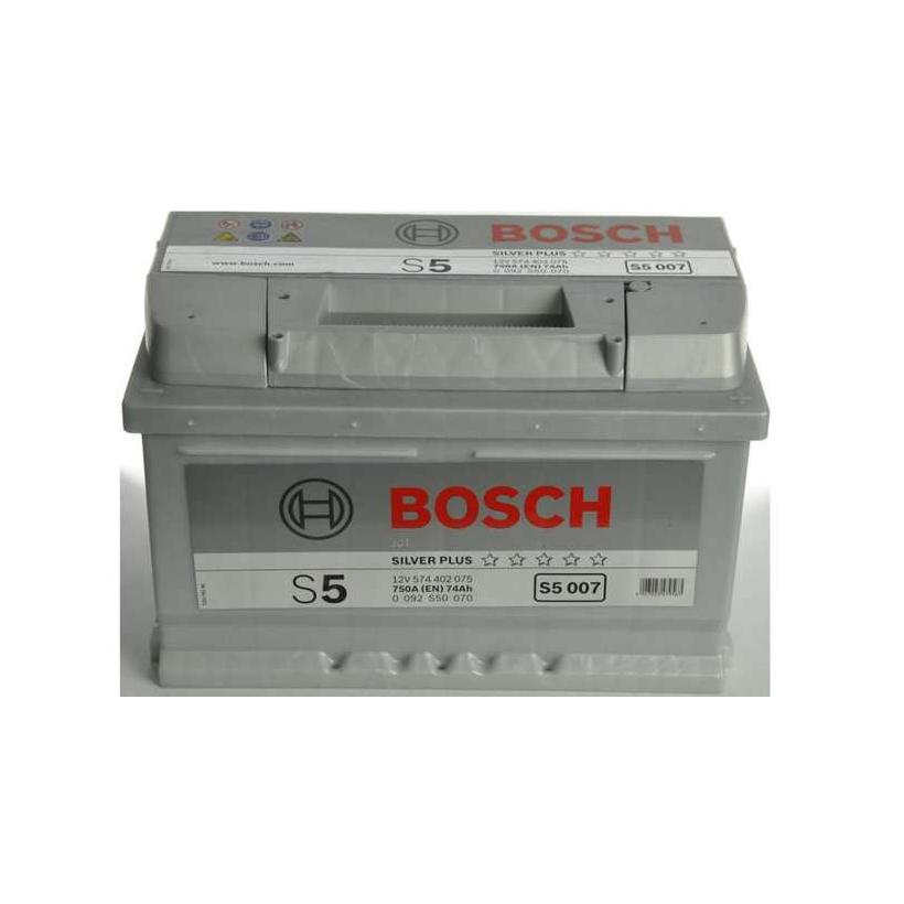 АКБ Bosch Silver S5 007 74Ah/750A (-/+) 278x175x175