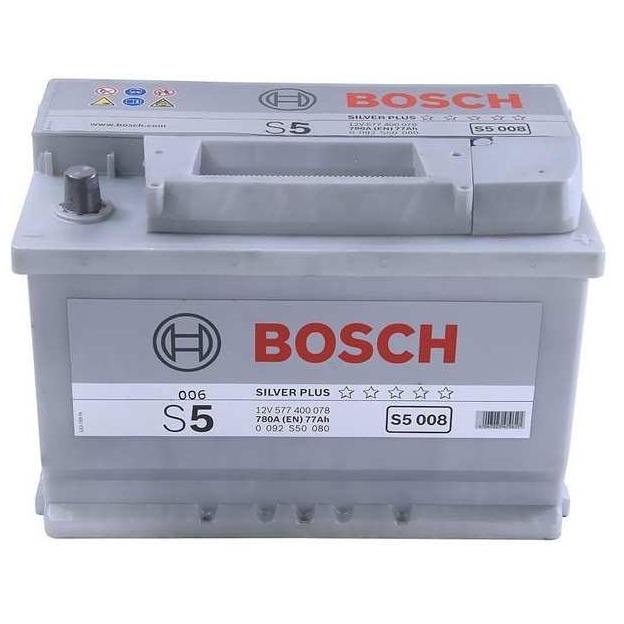 АКБ Bosch Silver S5 008 77Ah/780A (-/+) 278x175x190