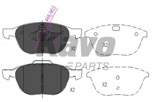KAVO PARTS FORD Тормозные колодки передн.C-Max,Focus II,III,Kuga I,II Mazda 3,5,Volvo 03-